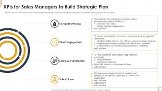 KPIs For Sales Managers To Build Strategic Plan