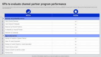 KPIs To Evaluate Channel Partner Program Collaborative Sales Plan To Increase Strategy SS V