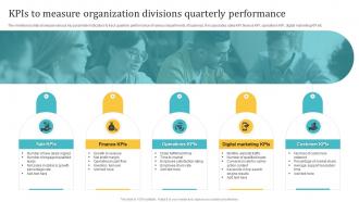 KPIs To Measure Organization Divisions Quarterly Performance
