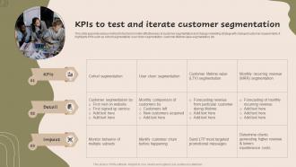 KPIs To Test And Iterate Customer Segmentation Strategic Guide For Market MKT SS V