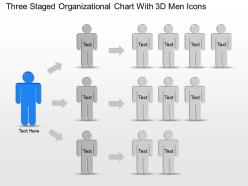 Kq Three Staged Organizational Chart With 3d Men Icons Powerpoint Template