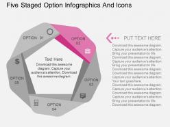 Ks five staged option infographics and icons flat powerpoint design