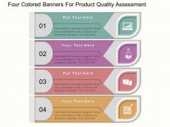 Kt four colored banners for product quality assesment flat powerpoint design