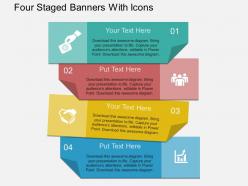 Kt four staged banners with icons flat powerpoint design