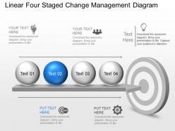 Kt linear four staged change management diagram powerpoint template