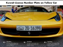 Kuwait license number plate on yellow car