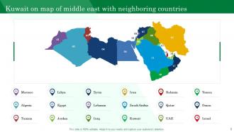 Kuwait On Map Of Middle East Powerpoint Ppt Template Bundles