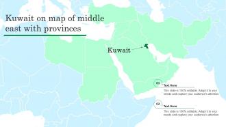 Kuwait On Map Of Middle East With Provinces