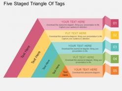 Kv five staged triangle of tags flat powerpoint design