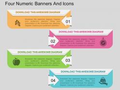 Kv four numeric banners and icons flat powerpoint design