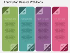 kw Four Option Banners With Icons Flat Powerpoint Design