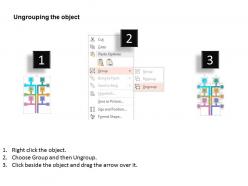 Kw three staged network box diagram flat powerpoint design