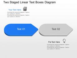 Kx two staged linear text boxes diagram powerpoint template