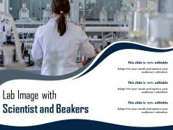 Lab image with scientist and beakers
