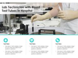 Lab technician with blood test tubes in hospital