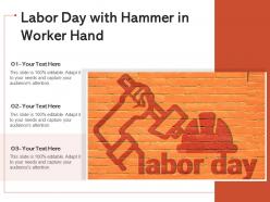 Labor day with hammer in worker hand