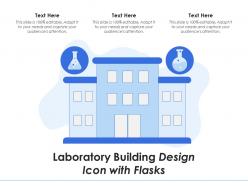 Laboratory building design icon with flasks