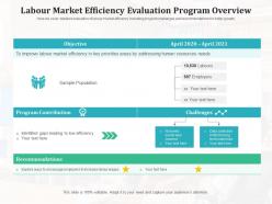 Labour Market Efficiency Evaluation Program Overview