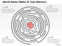 Labyrinth business solutions for target achievement flat powerpoint design