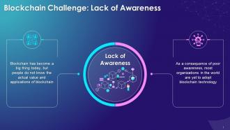 Lack Of Awareness Challenge In Blockchain Technology Training Ppt