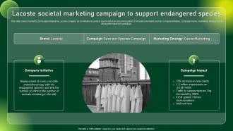 Lacoste Societal Marketing Campaign To Comprehensive Guide To Sustainable Marketing Mkt SS