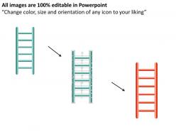 Ladder graphic with text boxes flat powerpoint design