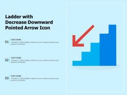 Ladder with decrease downward pointed arrow icon