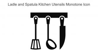 Ladle And Spatula Kitchen Utensils Monotone Icon In Powerpoint Pptx Png And Editable Eps Format