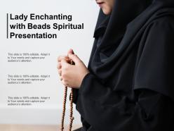 Lady enchanting with beads spiritual presentation