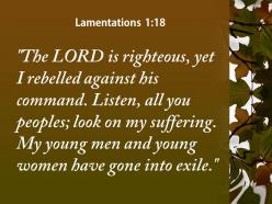 Lamentations 1 18 the lord is righteous powerpoint church sermon