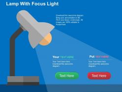 Lamp with focus light flat powerpoint design