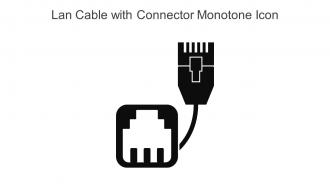 Lan Cable With Connector Monotone Icon In Powerpoint Pptx Png And Editable Eps Format