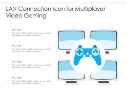 Lan connection icon for multiplayer video gaming