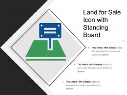 Land for sale icon with standing board