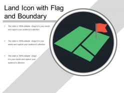 Land icon with flag and boundary