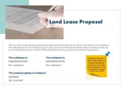 Land lease proposal ppt powerpoint presentation professional good