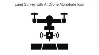 Land Survey With AI Drone Monotone Icon In Powerpoint Pptx Png And Editable Eps Format