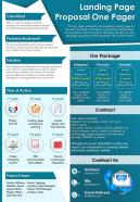 Landing page proposal one pager presentation report infographic ppt pdf document