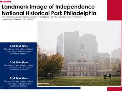 Landmark image of independence national historical park philadelphia ppt template