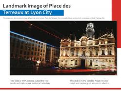 Landmark image of place des terreaux at lyon city powerpoint presentation ppt template