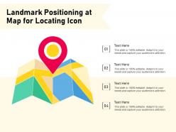 Landmark positioning at map for locating icon