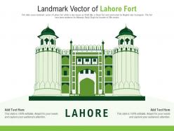 Landmark vector of lahore fort powerpoint presentation ppt template