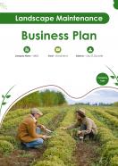 Landscape Maintenance Business Plan Pdf Word Document