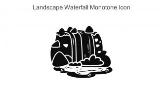 Landscape Waterfall Monotone Icon In Powerpoint Pptx Png And Editable Eps Format