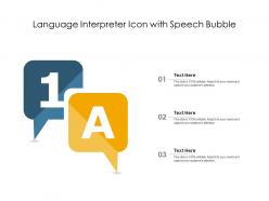 Language interpreter icon with speech bubble