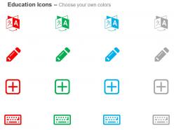 Language pencil plus sign keyboard ppt icons graphics