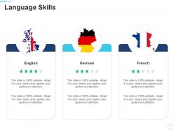 Language skills 10 minutes self introduction ppt powerpoint presentation portfolio example topics