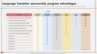 Language Translator Sponsorship Program Advantages