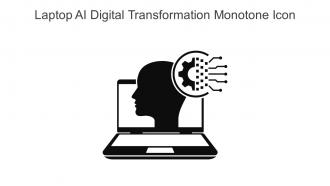 Laptop AI Digital Transformation Monotone Icon In Powerpoint Pptx Png And Editable Eps Format