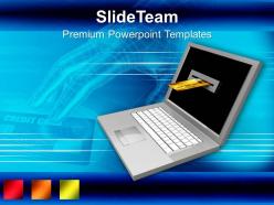 Laptop And Credit Card Internet Banking PowerPoint Templates PPT Themes And Graphics 0213